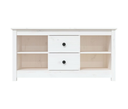 Mueble para TV de madera maciza de pino blanco 103x36,5x52 cm