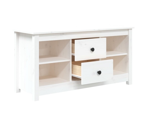 Mueble para TV de madera maciza de pino blanco 103x36,5x52 cm