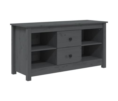 Mueble de TV de madera maciza de pino gris 103x36,5x52 cm