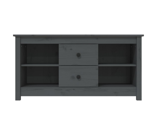 Mueble de TV de madera maciza de pino gris 103x36,5x52 cm