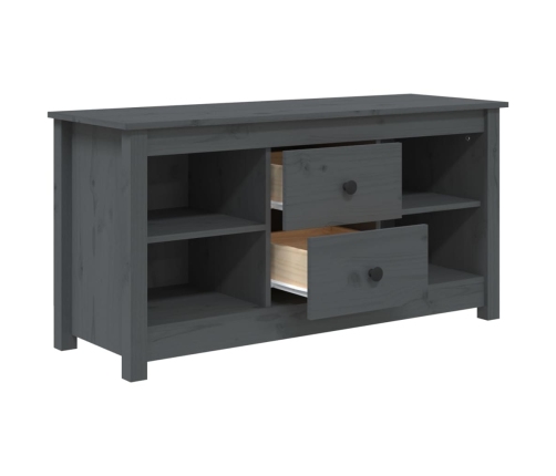 Mueble de TV de madera maciza de pino gris 103x36,5x52 cm