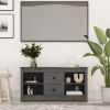 Mueble de TV de madera maciza de pino gris 103x36,5x52 cm