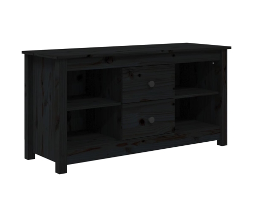 Mueble de TV de madera maciza de pino negro 103x36,5x52 cm