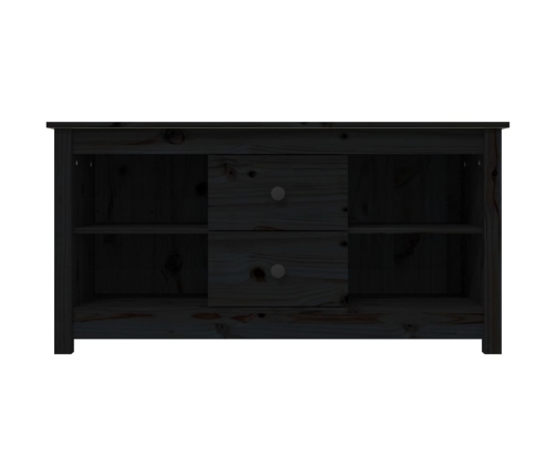 Mueble de TV de madera maciza de pino negro 103x36,5x52 cm