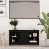 Mueble de TV de madera maciza de pino negro 103x36,5x52 cm