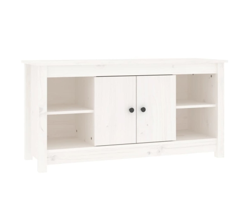 Mueble para TV de madera maciza de pino blanco 103x36,5x52 cm