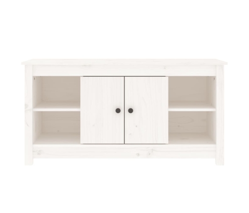 Mueble para TV de madera maciza de pino blanco 103x36,5x52 cm