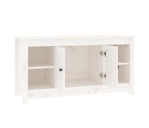 Mueble para TV de madera maciza de pino blanco 103x36,5x52 cm