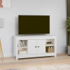 Mueble para TV de madera maciza de pino blanco 103x36,5x52 cm