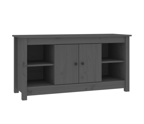 Mueble de TV de madera maciza de pino gris 103x36,5x52 cm