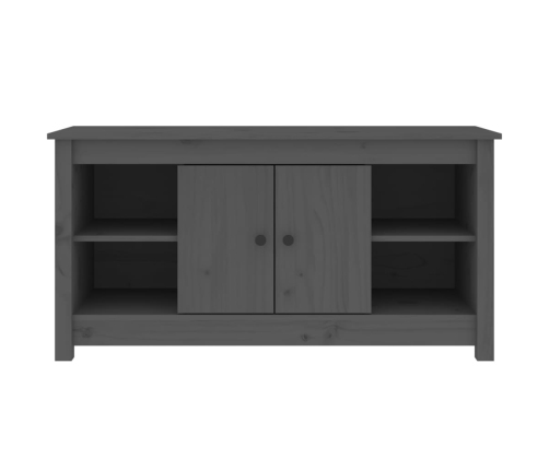 Mueble de TV de madera maciza de pino gris 103x36,5x52 cm