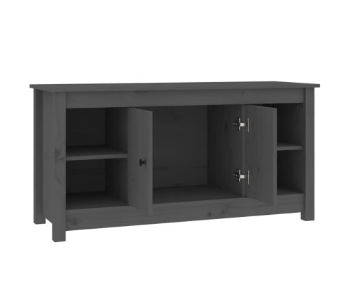 Mueble de TV de madera maciza de pino gris 103x36,5x52 cm