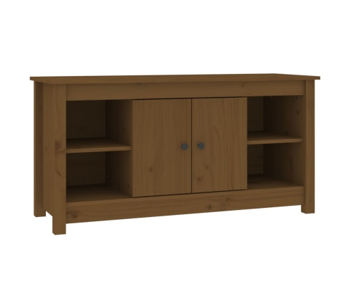 Mueble de TV madera maciza de pino marrón miel 103x36,5x52 cm