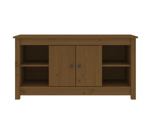 Mueble de TV madera maciza de pino marrón miel 103x36,5x52 cm