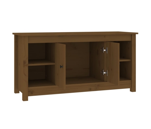 Mueble de TV madera maciza de pino marrón miel 103x36,5x52 cm