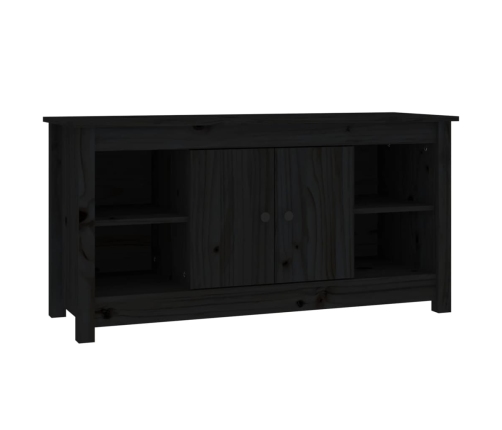 Mueble de TV de madera maciza de pino negro 103x36,5x52 cm