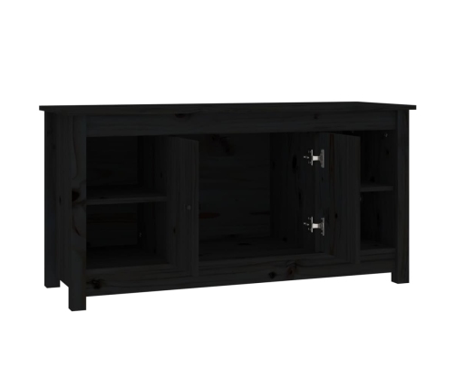 Mueble de TV de madera maciza de pino negro 103x36,5x52 cm