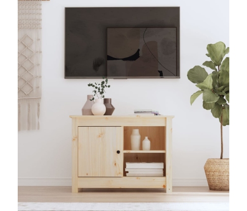 Mueble de TV de madera maciza de pino 70x36,5x52 cm