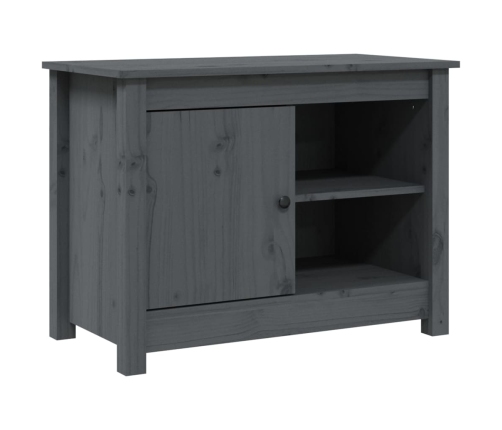 Mueble de TV de madera maciza de pino gris 70x36,5x52 cm