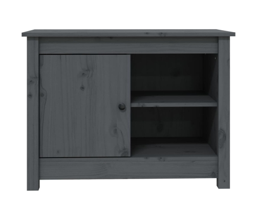 Mueble de TV de madera maciza de pino gris 70x36,5x52 cm