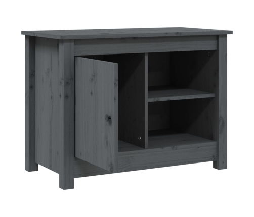 Mueble de TV de madera maciza de pino gris 70x36,5x52 cm