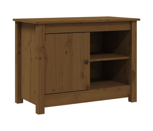 Mueble de TV madera maciza de pino marrón miel 70x36,5x52 cm