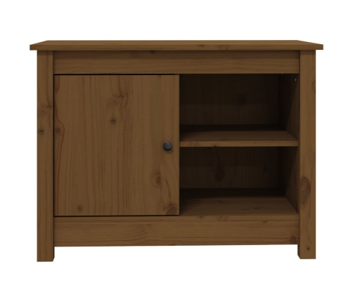 Mueble de TV madera maciza de pino marrón miel 70x36,5x52 cm