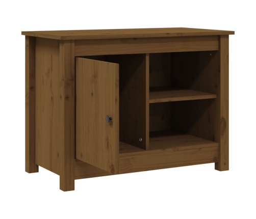 Mueble de TV madera maciza de pino marrón miel 70x36,5x52 cm