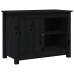 Mueble de TV de madera maciza de pino negro 70x36,5x52 cm