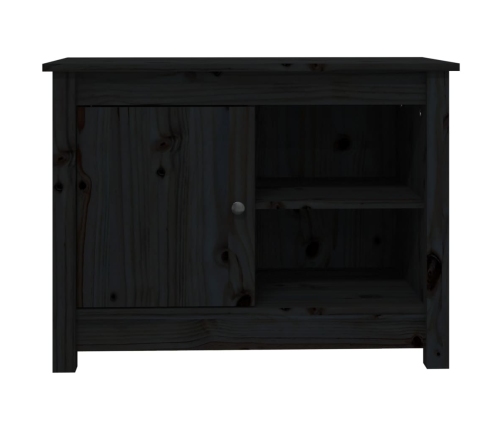 Mueble de TV de madera maciza de pino negro 70x36,5x52 cm