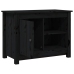 Mueble de TV de madera maciza de pino negro 70x36,5x52 cm