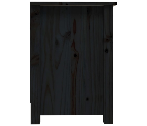 Mueble de TV de madera maciza de pino negro 70x36,5x52 cm