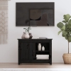 Mueble de TV de madera maciza de pino negro 70x36,5x52 cm