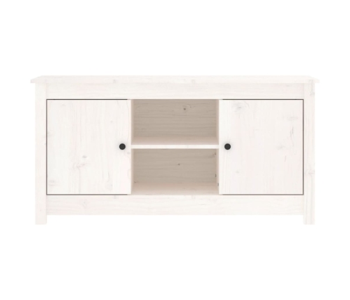 vidaXL Mueble para TV de madera maciza de pino blanco 103x36,5x52 cm