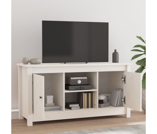 vidaXL Mueble para TV de madera maciza de pino blanco 103x36,5x52 cm