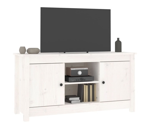 vidaXL Mueble para TV de madera maciza de pino blanco 103x36,5x52 cm