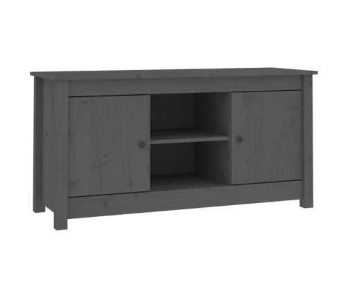 Mueble de TV de madera maciza de pino gris 103x36,5x52 cm