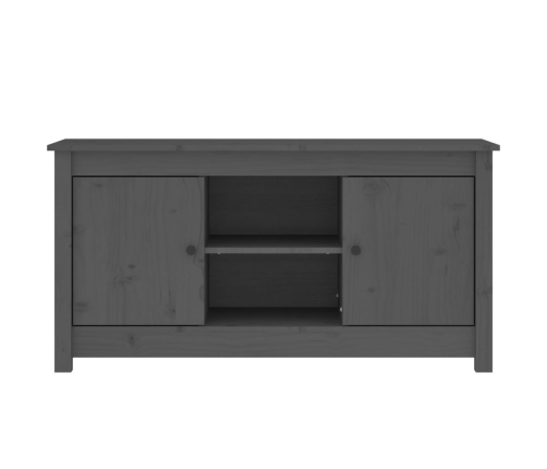 Mueble de TV de madera maciza de pino gris 103x36,5x52 cm