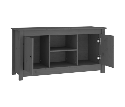 Mueble de TV de madera maciza de pino gris 103x36,5x52 cm