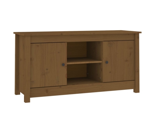 Mueble de TV madera maciza de pino marrón miel 103x36,5x52 cm