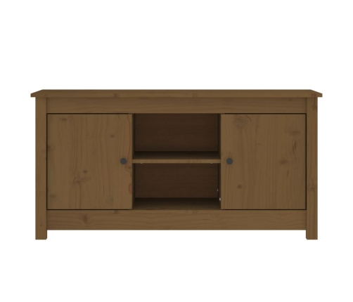 Mueble de TV madera maciza de pino marrón miel 103x36,5x52 cm