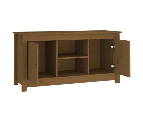 vidaXL Mueble de TV madera maciza de pino marrón miel 103x36,5x52 cm