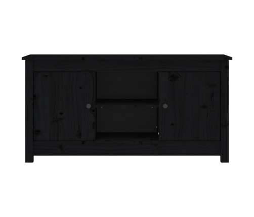 Mueble de TV de madera maciza de pino negro 103x36,5x52 cm