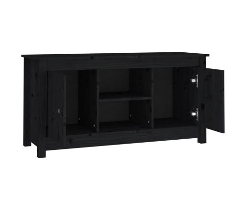 Mueble de TV de madera maciza de pino negro 103x36,5x52 cm