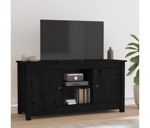 Mueble de TV de madera maciza de pino negro 103x36,5x52 cm