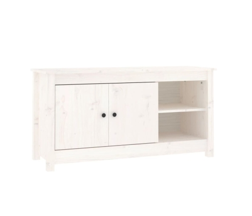 Mueble para TV de madera maciza de pino blanco 103x36,5x52 cm