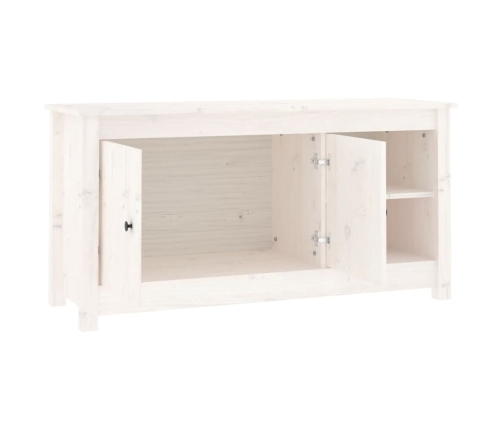 Mueble para TV de madera maciza de pino blanco 103x36,5x52 cm