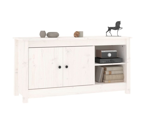 Mueble para TV de madera maciza de pino blanco 103x36,5x52 cm