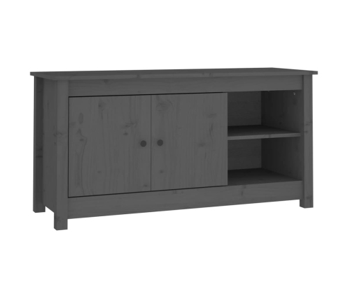 Mueble de TV de madera maciza de pino gris 103x36,5x52 cm