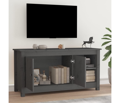 vidaXL Mueble de TV de madera maciza de pino gris 103x36,5x52 cm